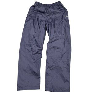 Adidas Track Pants Unisex Large 28w x 31L Blue Stitched Logo Nylon Cotton